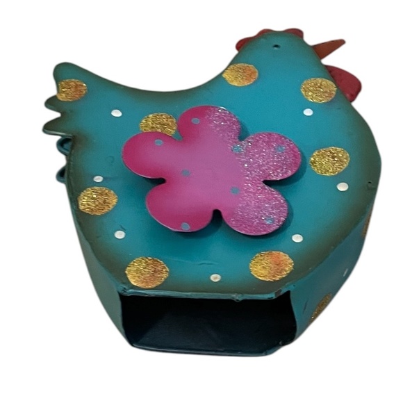 Burton & Burton Whimsical Tin Chicken Hen Figurine Decor - Picture 3 of 6